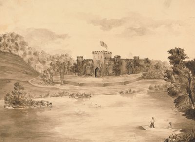Kale ile Nehir Manzarası by Edward Francis Burney
