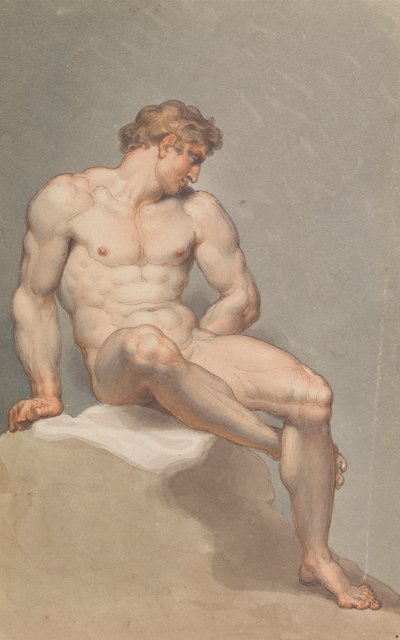 Bir Erkek Çıplak Çalışması by Edward Francis Burney