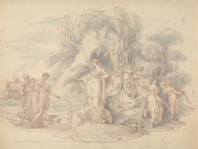 Calypso Adası'na Telemachus ve Mentor İnişi by Edward Francis Burney