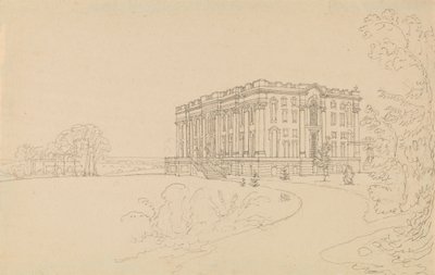 Easton Neston, Northants'ın görünümü by Edward Francis Burney