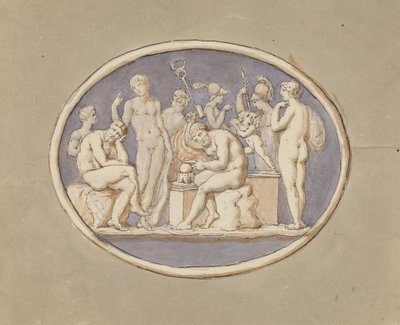 Vulcan ve Tanrılar ve Tanrıçalar by Edward Francis Burney