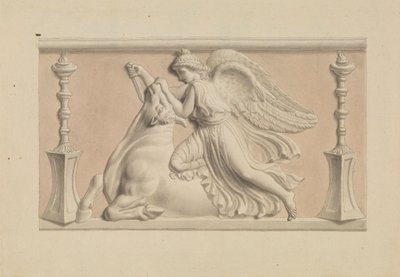 Bir Boğayı Öldüren Kanatlı Şekil by Edward Francis Burney