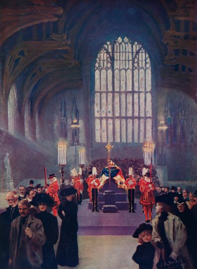 Halkının saygısı: Devlette yatan King Edwards, Westminster Hall, 16-19 Mayıs 1910 1911 by Edward Frederick Skinner