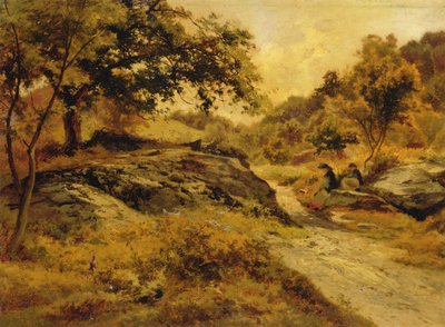Llyn Elsi yolunda, c.1885 (karton üzerine yağlıboya) by Edward Henry Holder