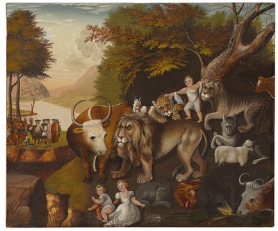 Barışçıl Krallık (tuval üzerine yağlı boya) by Edward Hicks