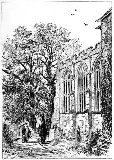 Stratford kilisesi, Stratford-upon-Avon, Warwickshire, 1885. by Edward Hull