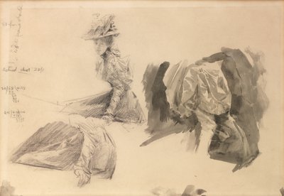 Pazar Öğleden Sonra Boulters Lock için bir kadın çizimleri by Edward John Gregory