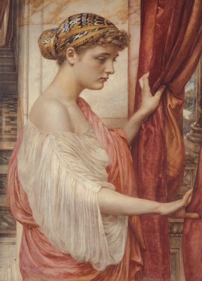Pencerede, 1884 (kağıt üzerinde wc) by Edward John Poynter
