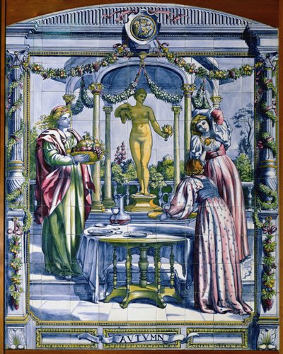 Hollanda Mutfağı için bir dizi karo panelden sonbahar, 1867-8 by Edward John Poynter