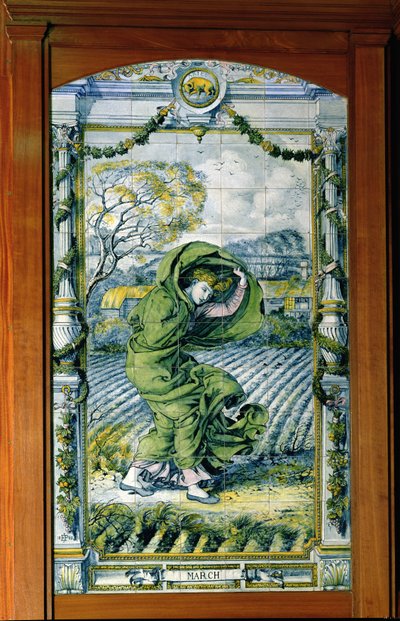 Mart, Hollanda Mutfağı için bir dizi karo panelden, 1867-8 by Edward John Poynter