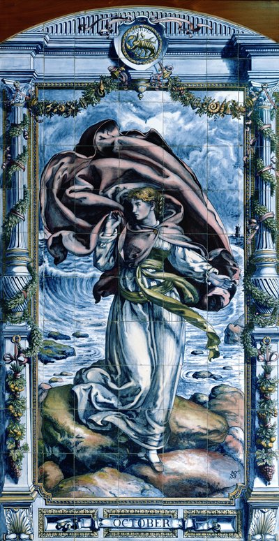 Ekim, Hollanda Mutfağı için bir dizi karo panelden, 1867-8 by Edward John Poynter