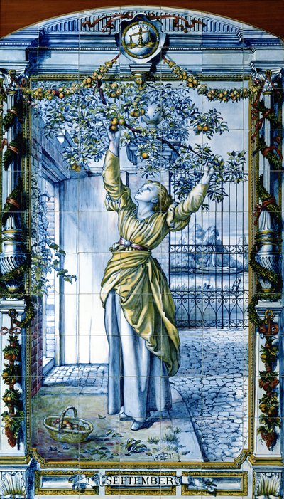 Eylül, Hollanda Mutfağı için bir dizi karo panelden by Edward John Poynter