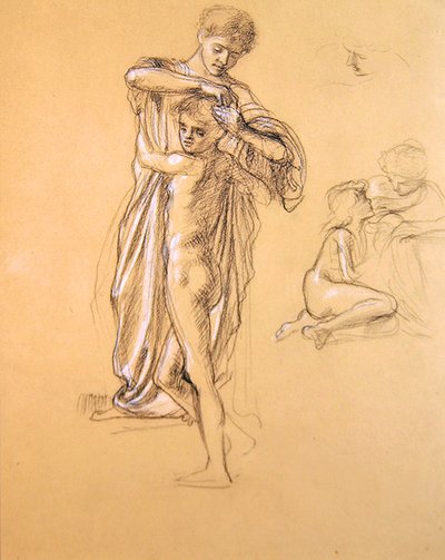 Boş Korkular için Çalışma (I), 1893 (kağıt üzerinde tebeşir) by Edward John Poynter