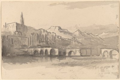 Uzakta Dağlar Olan Köprü (Ventimiglia) by Edward Lear