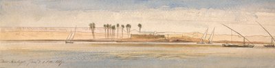 Deir Kadige, öğleden sonra 1:00, 2 Ocak 1867 by Edward Lear