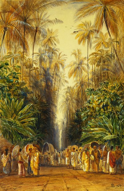 Galle, Seylan Yakınlarındaki Bir Yolda Figürler, by Edward Lear