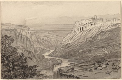 Narni Nehri Üzerinde Dinlenen Keçiler, İtalya, 18841885. by Edward Lear