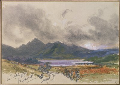 Keswick, 24 Eylül 1836 (kağıt üzerinde beyaz kalem ve tuvalet) by Edward Lear