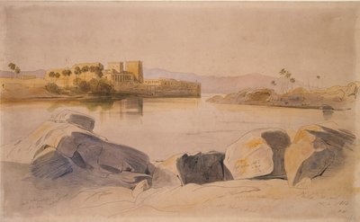 Philae, Mısır, 1854 by Edward Lear