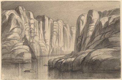 Bir Kaya Oluşumunda Dolanan Nehir (Philae, Mısır) by Edward Lear
