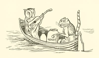 Baykuş ve Kedi (gravür) by Edward Lear