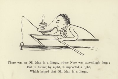 Bir mavnada burnu fazlasıyla büyük olan yaşlı bir adam vardı. by Edward Lear
