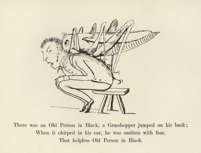 There was an Old Person in Black, a Grasshopper jumped on his back  by Edward Lear