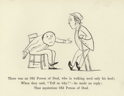Yürürken sadece topuğunu kullanan Yaşlı bir Anlaşma Kişisi vardı. by Edward Lear
