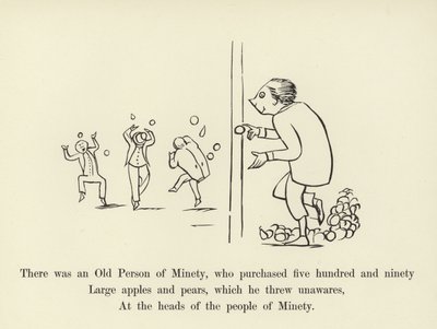 Beş yüz doksan büyük elma ve armut satın alan Yaşlı bir Minety Kişisi vardı. by Edward Lear