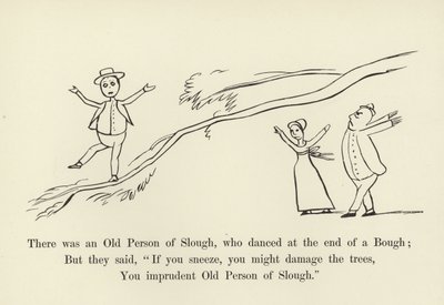 Dalın sonunda dans eden Yaşlı bir Slough Kişisi vardı. by Edward Lear