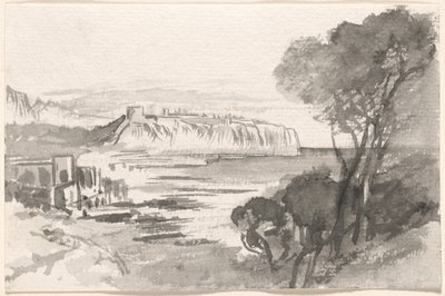Bir körfez manzarası (Monako) by Edward Lear