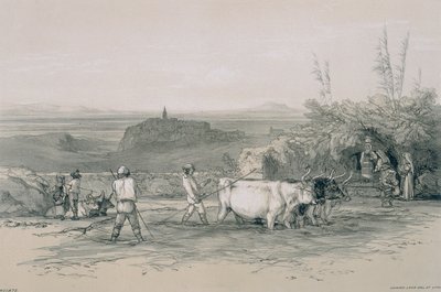 Roma ve çevresinden manzaralar: Subiaco yakınlarındaki bir kasaba olan Roiate by Edward Lear