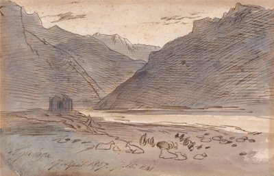 Vjose, saat 19:15, 17 Nisan 1857 by Edward Lear