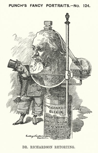 Yumruk karikatürü: Benjamin Ward Richardson, İngiliz doktor (gravür) by Edward Linley (after) Sambourne