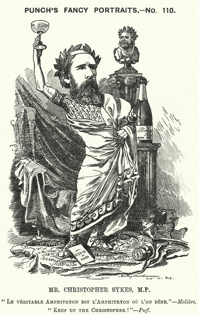 Yumruk karikatür: Christopher Sykes, İngiliz Muhafazakar politikacı (gravür) by Edward Linley (after) Sambourne