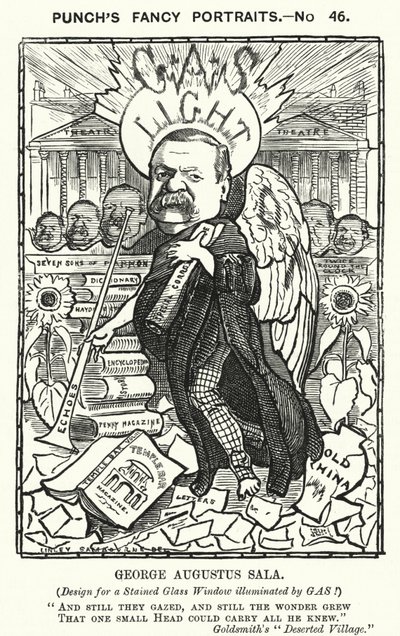 Yumruk karikatür: George Augustus Sala, İngiliz yazar ve gazeteci (gravür) by Edward Linley (after) Sambourne