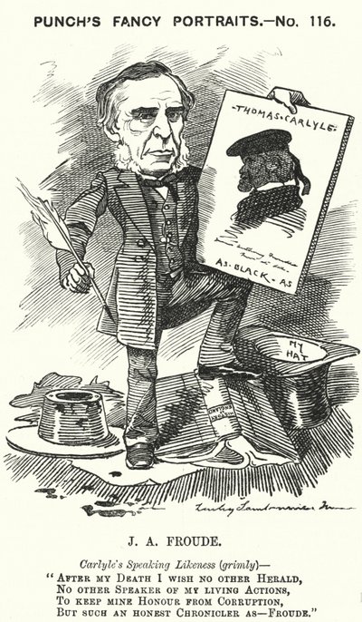 Punch karikatür: James Anthony Froude, İngiliz tarihçi, romancı ve biyografi yazarı (gravür) by Edward Linley (after) Sambourne