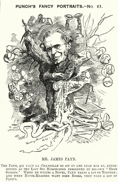 Yumruk karikatür: James Payn, İngiliz romancı (gravür) by Edward Linley (after) Sambourne