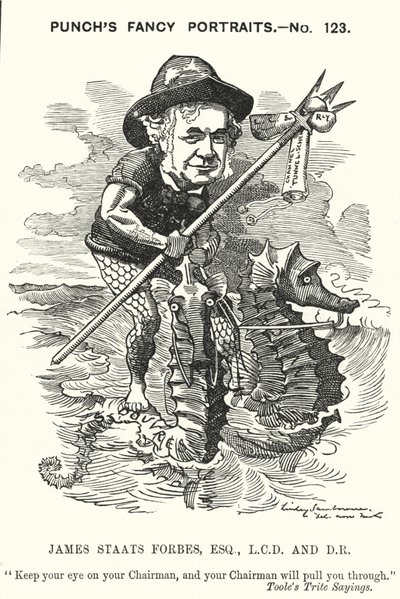 Yumruk karikatürü: James Staats Forbes, İskoç demiryolu mühendisi ve yöneticisi (gravür) by Edward Linley (after) Sambourne