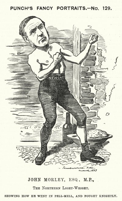 Yumruk karikatür: John Morley, İngiliz Liberal politikacı (gravür) by Edward Linley (after) Sambourne