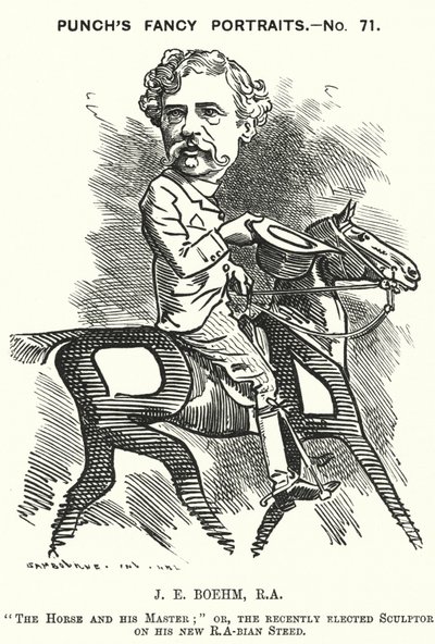Yumruk karikatürü: Joseph Edgar Boehm, İngiliz heykeltıraş (gravür) by Edward Linley (after) Sambourne