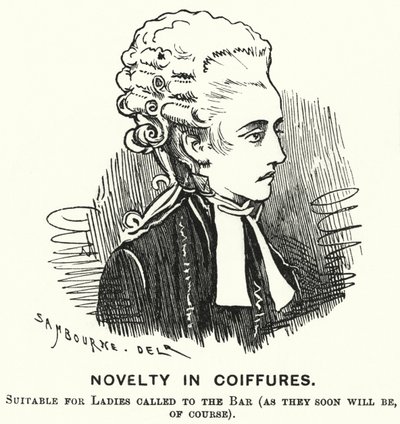 Punch karikatür: Kuaförlerde Yenilik (gravür) by Edward Linley (after) Sambourne