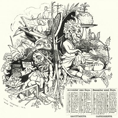 Yumruk karikatür: Kasım ve Aralık (gravür) by Edward Linley (after) Sambourne