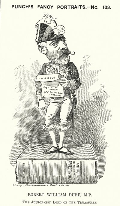 Yumruk karikatür: Robert William Duff, İskoç Liberal politikacı (gravür) by Edward Linley (after) Sambourne
