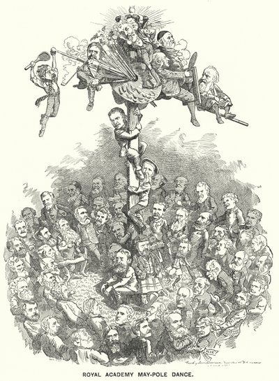 Yumruk karikatürü: Kraliyet Akademisi Maypole Dance (gravür) by Edward Linley (after) Sambourne
