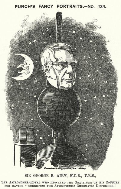 Yumruk karikatürü: Sir George Biddell Airy, İngiliz Kraliyet Astronomu (gravür) by Edward Linley (after) Sambourne