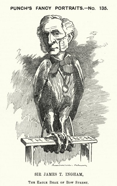 Yumruk karikatür: Sir James Taylor Ingham, İngiliz avukat ve polis hakimi (gravür) by Edward Linley (after) Sambourne