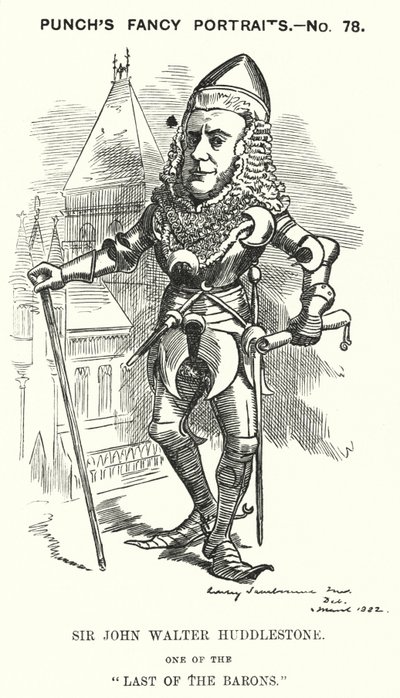 Yumruk karikatürü: Sir John Walter Huddleston, İngiliz avukat ve yargıç (gravür) by Edward Linley (after) Sambourne