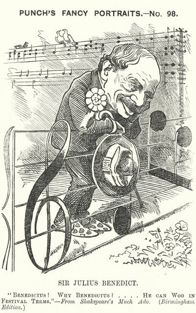 Punch karikatür: Sir Julius Benedict, Almanya doğumlu besteci ve orkestra şefi (gravür) by Edward Linley (after) Sambourne