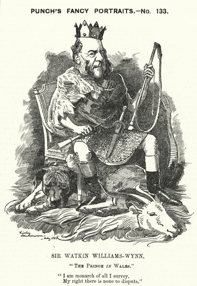 Yumruk karikatür: Sir Watkin Williams-Wynn, 6. Baronet, Galli Muhafazakar politikacı (gravür) by Edward Linley (after) Sambourne
